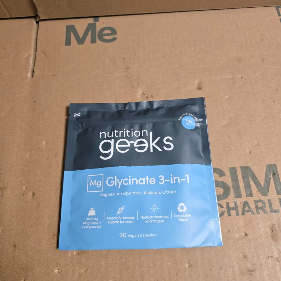 NUTRITION GEEKS GLYCINATE 3-IN-1 MAGNESIUM GLYCINATE, MALATE & CITRATE – 90 VEGAN CAPSULES