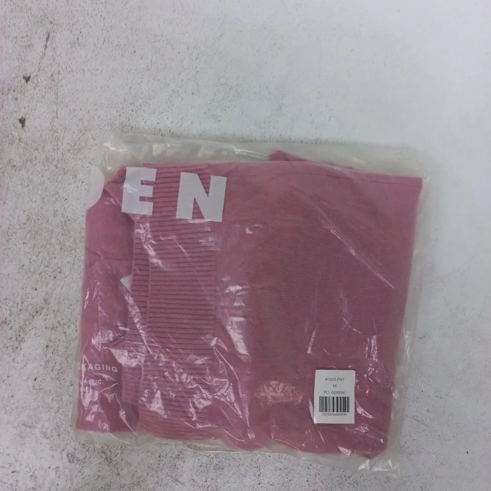 BAGGED BODEN ELSIE CASHMERE V NECK JUMPER IN PINK SIZE MEDIUM