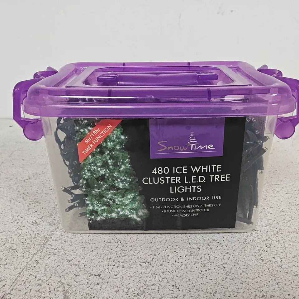 SNOW TIME 580 ICE WHITE CLUSTER LED TREE LIGHTS