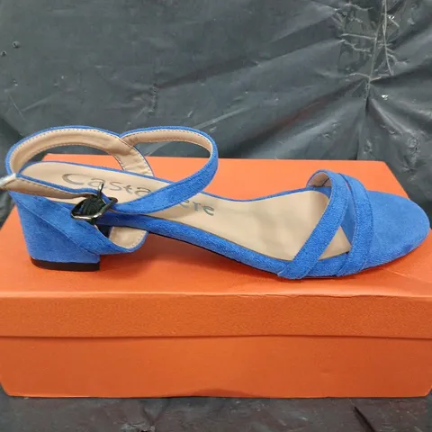 BOXED PAIR OF GRACE EVERY STEP OPEN TOE SHOES IN BLUE - UK SIZE 39.5