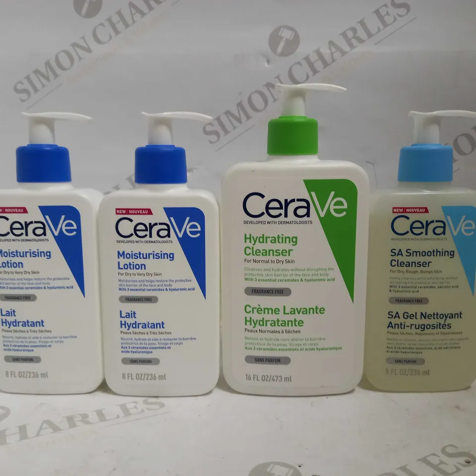 LOT OF 4 CERAVE SKINCARE ITEMS FOR DRY SKIN