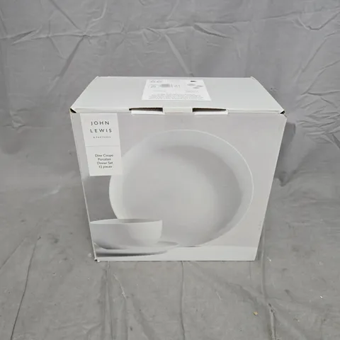 BOXED JOHN LEWIS DINE COUPE PORCELAIN DINNER SET 12PC SET - COLLECTION ONLY