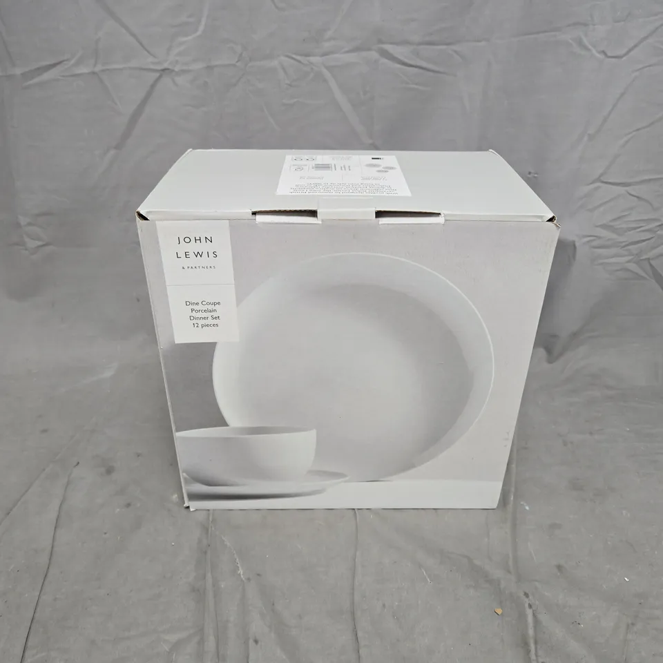 BOXED JOHN LEWIS DINE COUPE PORCELAIN DINNER SET 12PC SET - COLLECTION ONLY