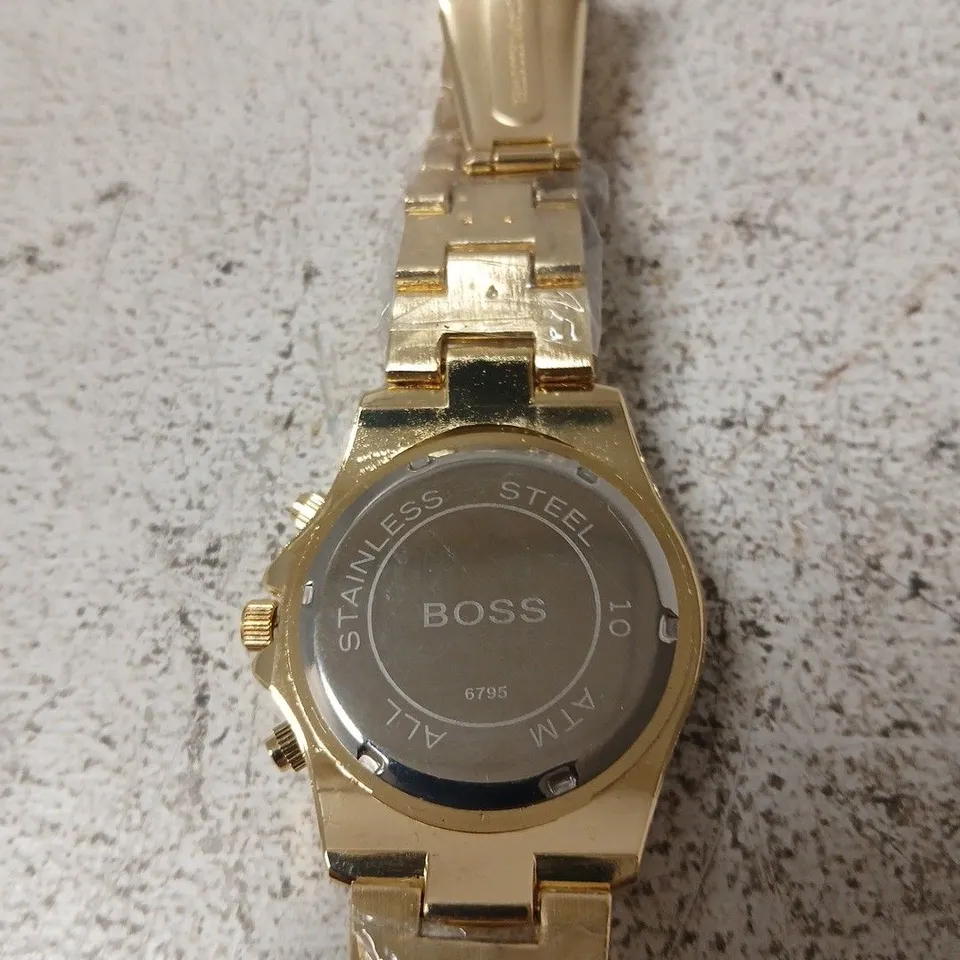 HUGO BOSS STAINLESS STEEL GOLD-TONE WRISTWATCH