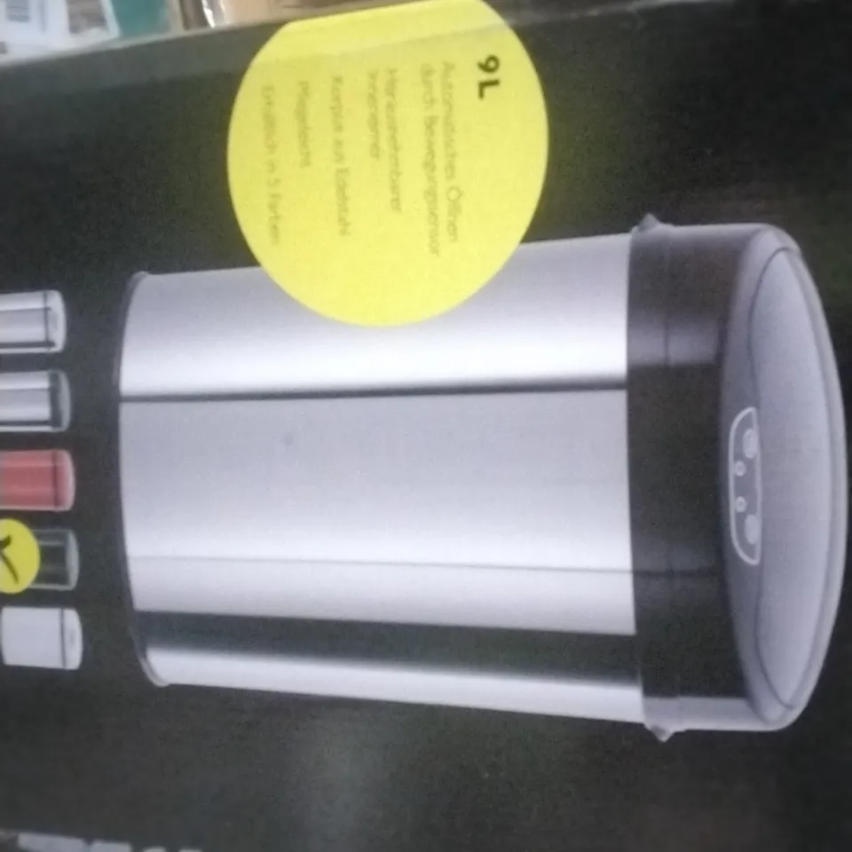 BOXED 9L MOTION SENSOR STAINLESS STEEL BIN 