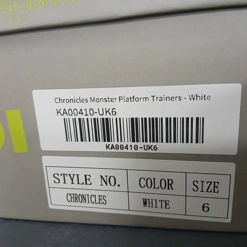 KOI CHRONICLES MONSTER PLATFORM TRAINERS - WHITE, UK SIZE 6