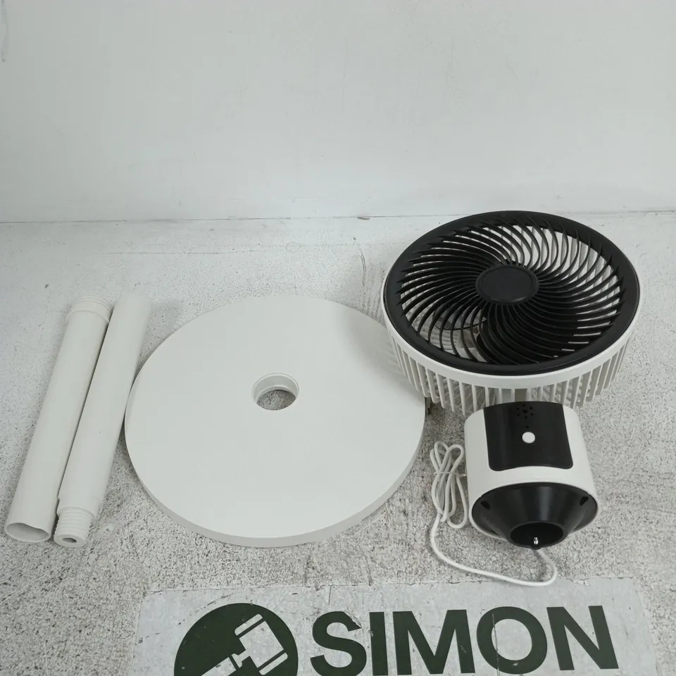 DESK FAN WITH CIRCULAR BLADE GUARD – WHITE & BLACK