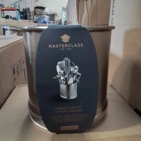 BOXED STAINLESS STEEL CYLINDER UTENSIL CROCK