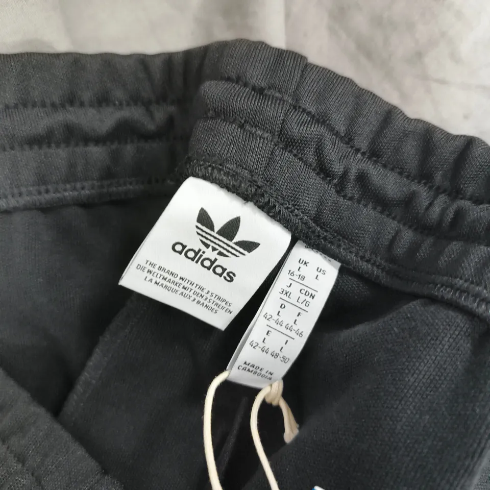 ADIDAS BLACK FLARED TRACK PANTS – WOMEN'S, UK L, 3-STRIPE SIDE