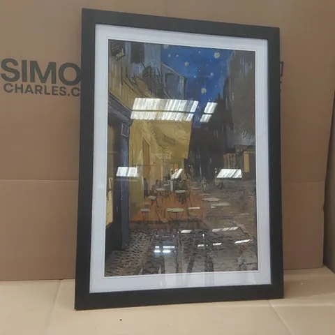 BOXED FRAMED ART PRINT OF VINCENT VAN GOGH'S CAFÉ TERRACE AT NIGHT