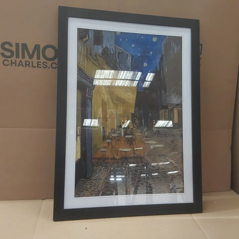 BOXED FRAMED ART PRINT OF VINCENT VAN GOGH'S CAFÉ TERRACE AT NIGHT