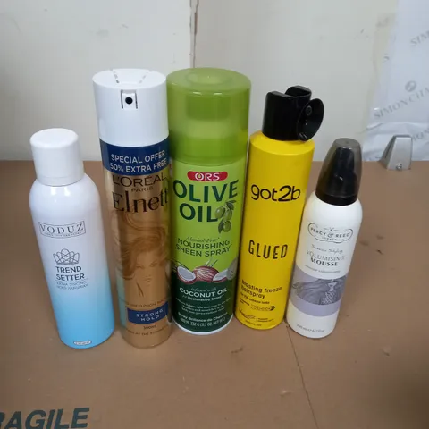 APPROXIMATELY 20 AEROSOL HAIR SPRAYS AND DRY SHAMPOO INCLUDE GOT2B AND L'OREAL