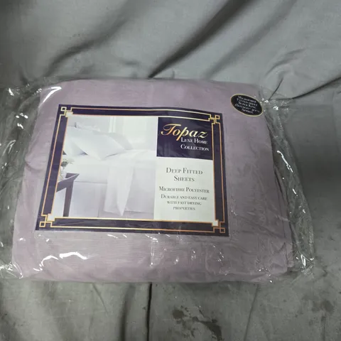 APPROXIMATELY 10 TOPAZ LUXE HOME COLLECTION DEEP FITTED SHEETS – MICROFIBRE POLYESTER, LAVENDER - SUPER KING SIZE