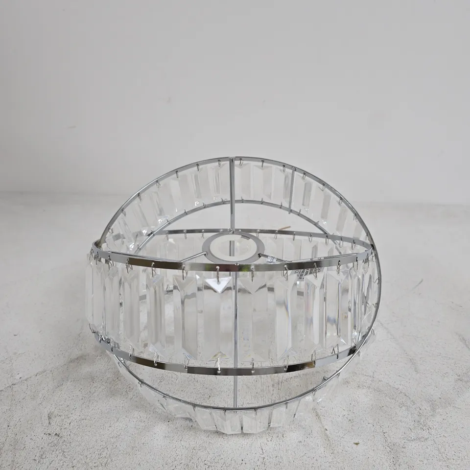CRYSTAL GLASS BALL PENDANT LIGHT SHADE WITH CHROME FRAME