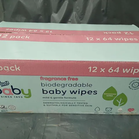 BOX OF BOOTS BABY WIPES (12 PACKS OF 64 WIPES)