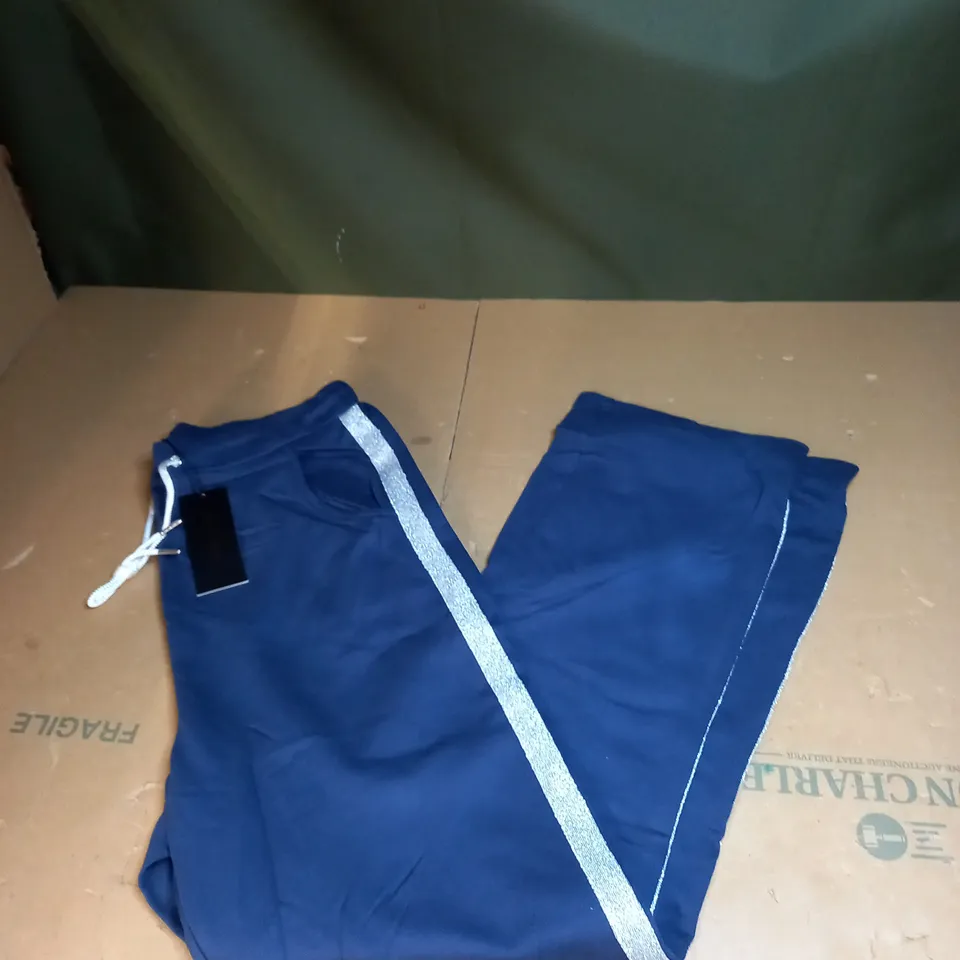 KINTSUGI NAVY JOGGERS WITH SILVER SIDE SEAM SIZE  10