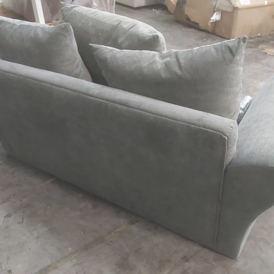 DESIGNER DURY 2 SEATER FABRIC UPHOLSTERED SOFA - DARK GREY