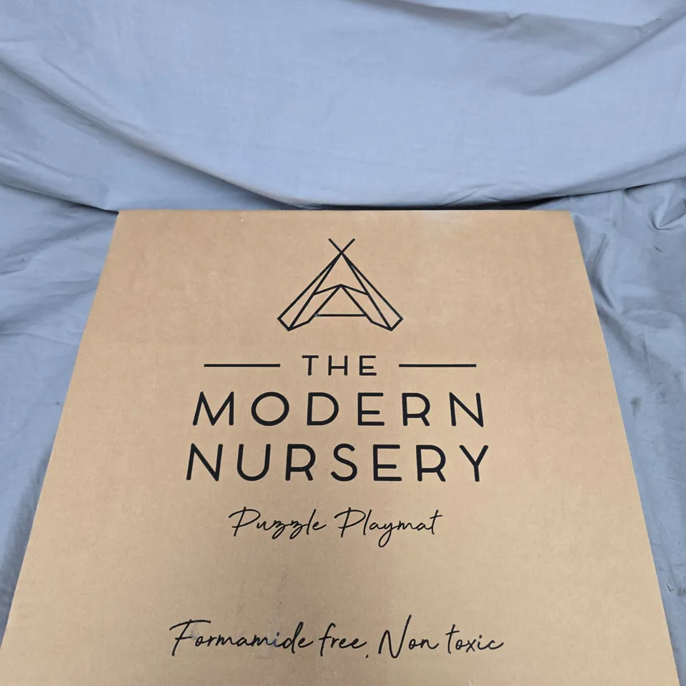 THE MODERN NURSERY PUZZLE PLAYMAT – FOAM INTERLOCKING TILES - DOVE GREY