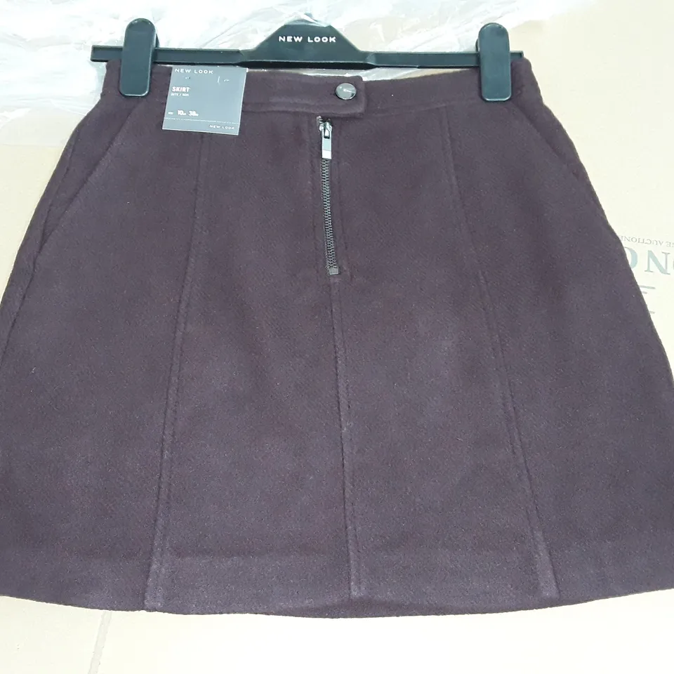 BAGGED NEW LOOK JUTE/ROK SKIRT IN WINE - UK10