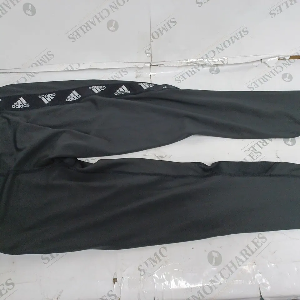 ADIDAS BLACK/WHITE LOGO TIGHTS- MEDIUM