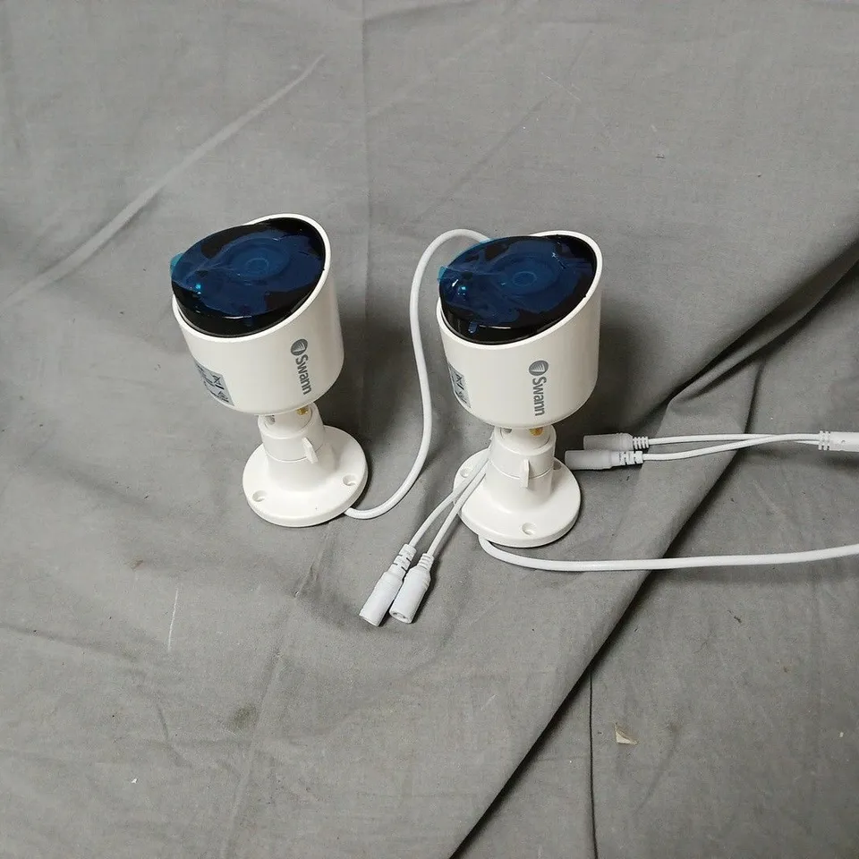 SWANN CCTV CAMERAS – 2 WHITE DOME CAMERAS WITH MOUNTING BASES