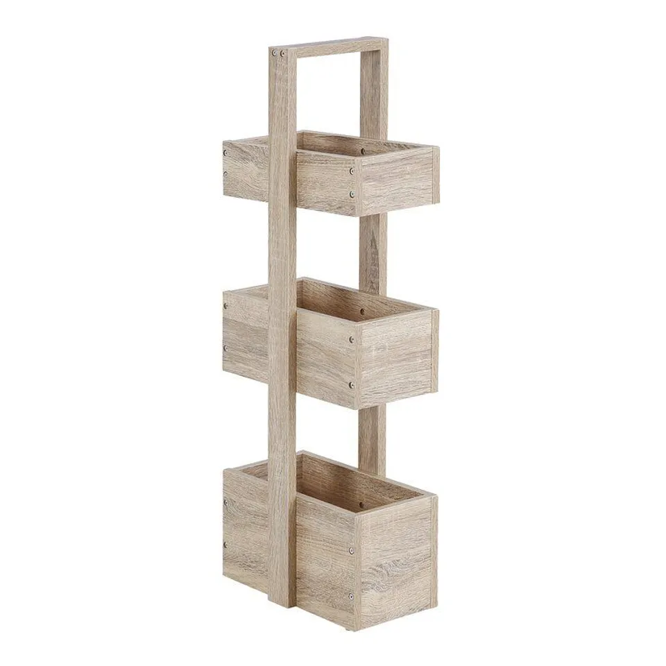 BOXED CONOLLY 30 X 80CM BATHROOM CADDY OAK EFFECT
