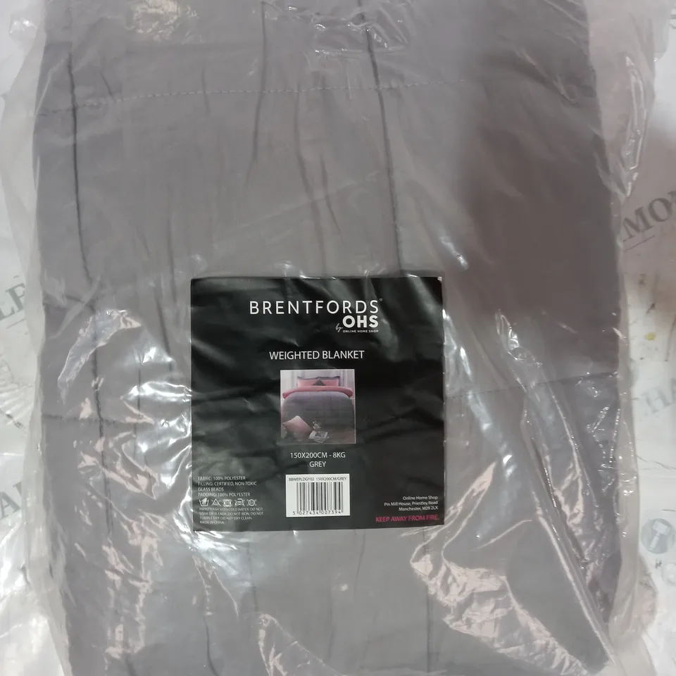 BRENTFORD WEIGHTED BLANKET IN GREY 150 X 200CM