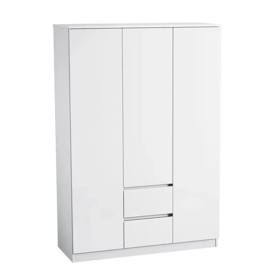 BOXED OSLO 3 DOOR 2  DRAWER HIGH GLOSS WARDROBE [3 BOXES] // GREY