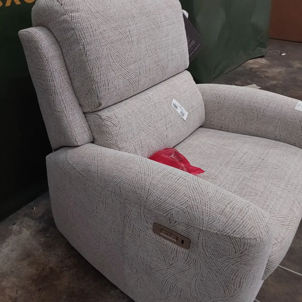 QUALITY BRITISH DESIGNER G PLAN HAMILTON POWER RECLINING EASY CHAIR CORAL MULTI FABRIC 