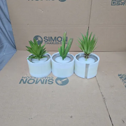 KITZINI HOME STYLING 3 X DECORATIVE PLANTS UNBOXED