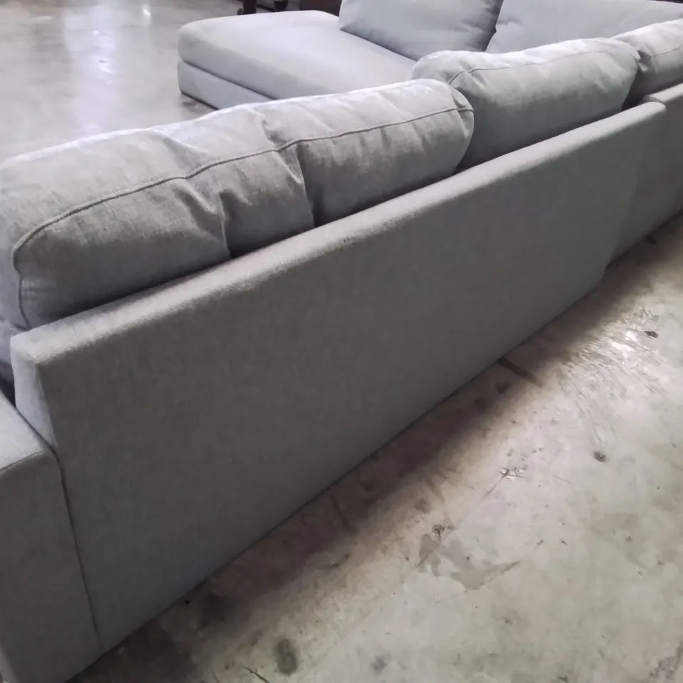 DESIGNER CHAISE SOFA GREY FABRIC