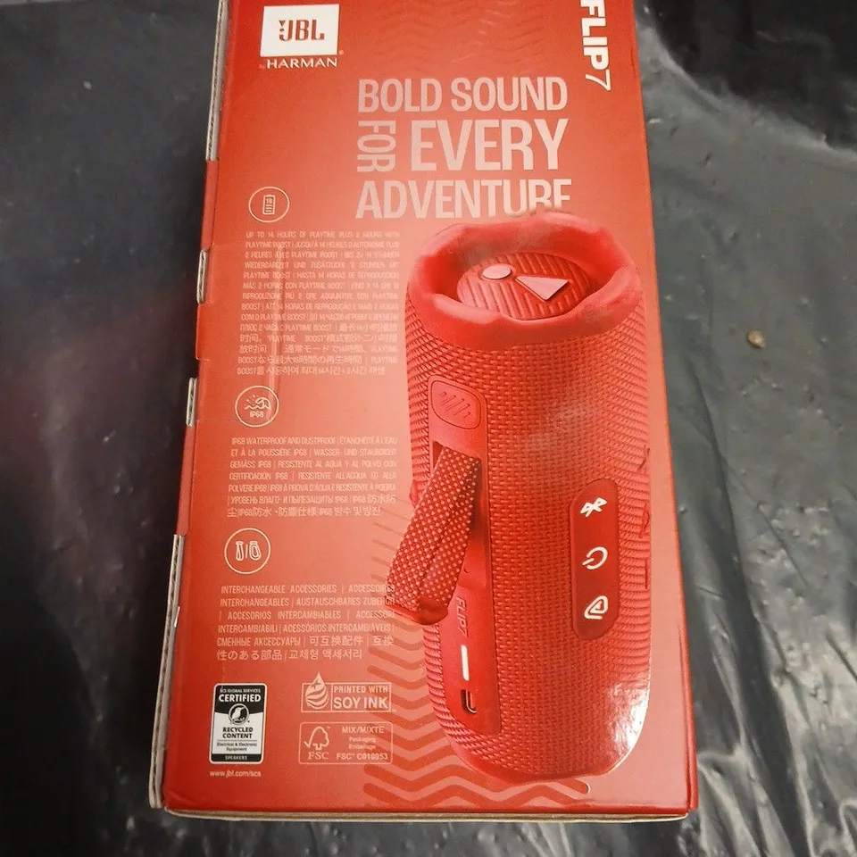 JBL FLIP 7 PORTABLE BLUETOOTH SPEAKER – BOXED