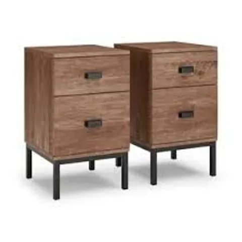BOXED FULTON SET OF 2 SLIM BEDSIDES PINE EFFECT (1 BOX)