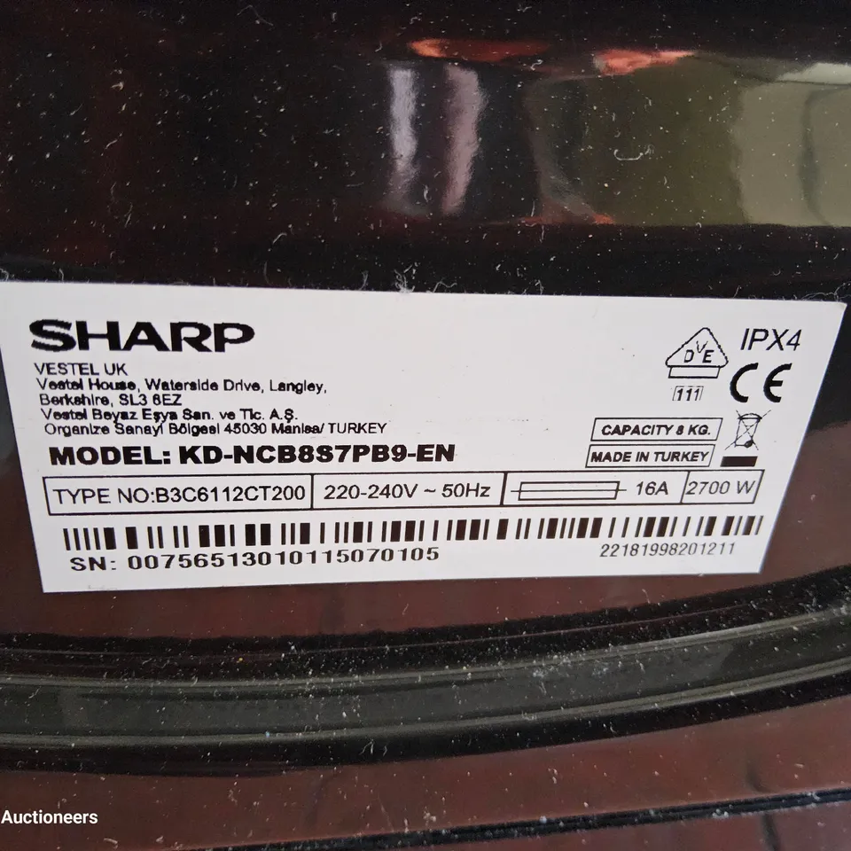 SHARP 8KG CONDENSER TUMBLE DRYER BLACK Model KD-NCB8S7GB9