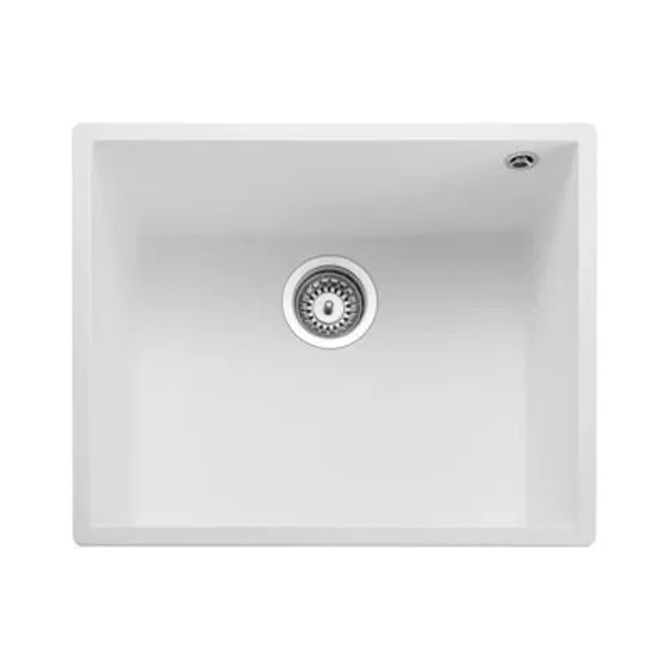 BOXED ORIDIAN SINGLE BOWL UNDERMOUNT WHITE GRANITE SINK