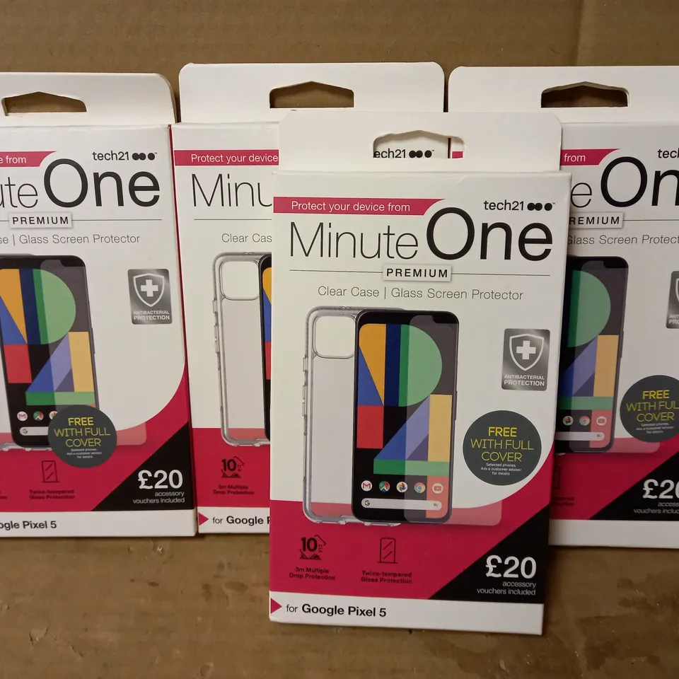 LOT OF 4 MINUTE ONE CLEAR CASES FOR GOOGLE PIXEL 5