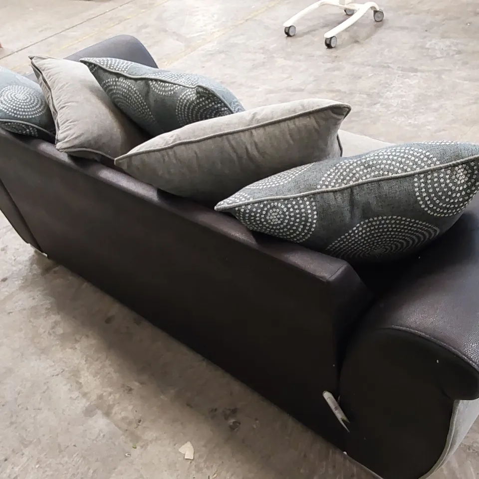 QUALITY DESIGNER DANUBE 3 SEATER SOFA - BLACK/GREY