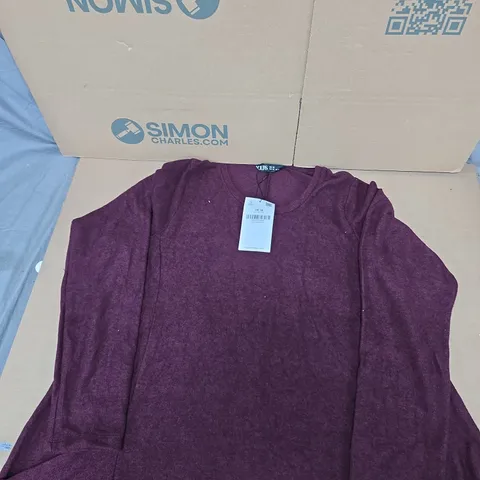 YOURS DRAPE POCKET DRESS WINE SIZE 16