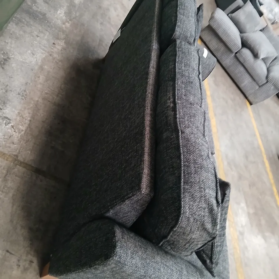 GREY FABRIC 3-SEAT SOFA WITH CUSHIONS