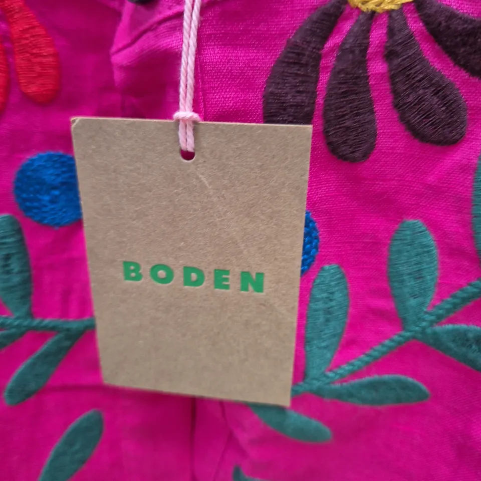 BODEN PINK FLORAL EMBROIDERED DRESS – UK 12L (US 8L)