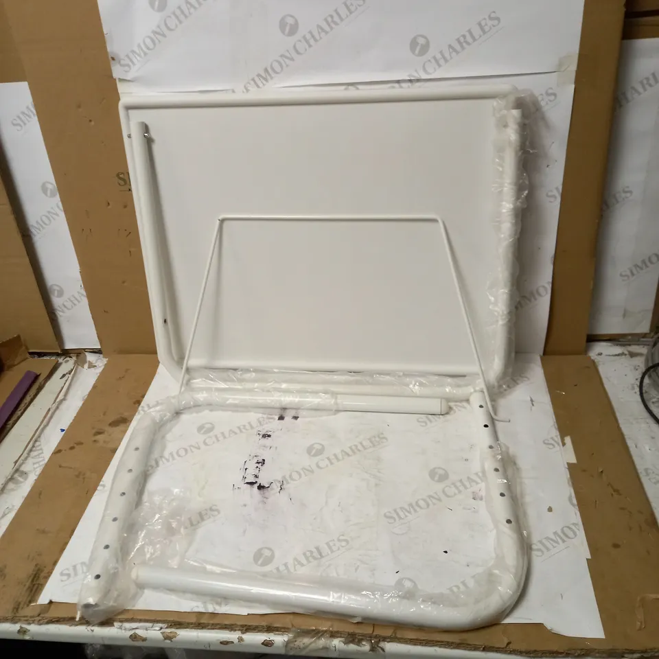 NRS HEALTHCARE PORTABLE TABLE VALET WITH ANGLED TOP Q04567, WHITE