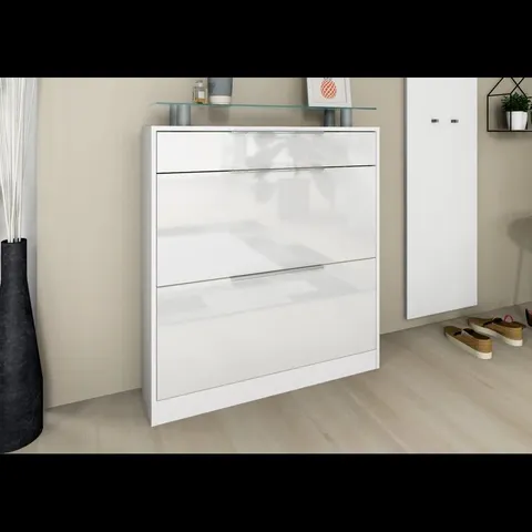 BOXED ELLARI 12 PAIR SHOE STORAGE CABINET