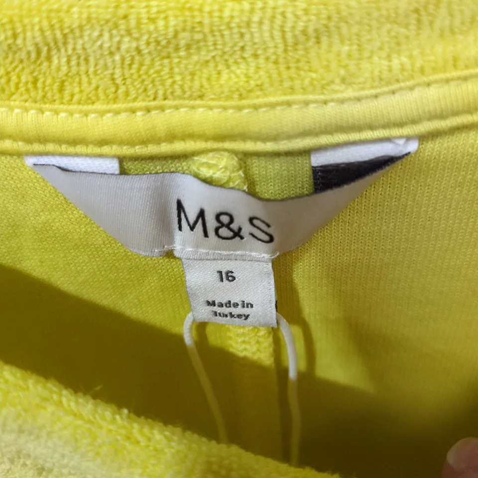 M&S YELLOW SHORT-SLEEVE TOP, UK 16