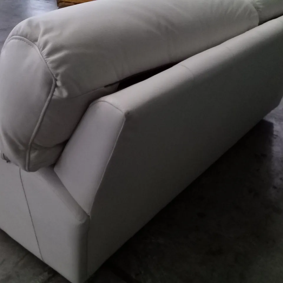 DESIGNER G PLAN STRATFORD 3 SEATER SOFA - CAMBRIDGE CHALK LEATHER