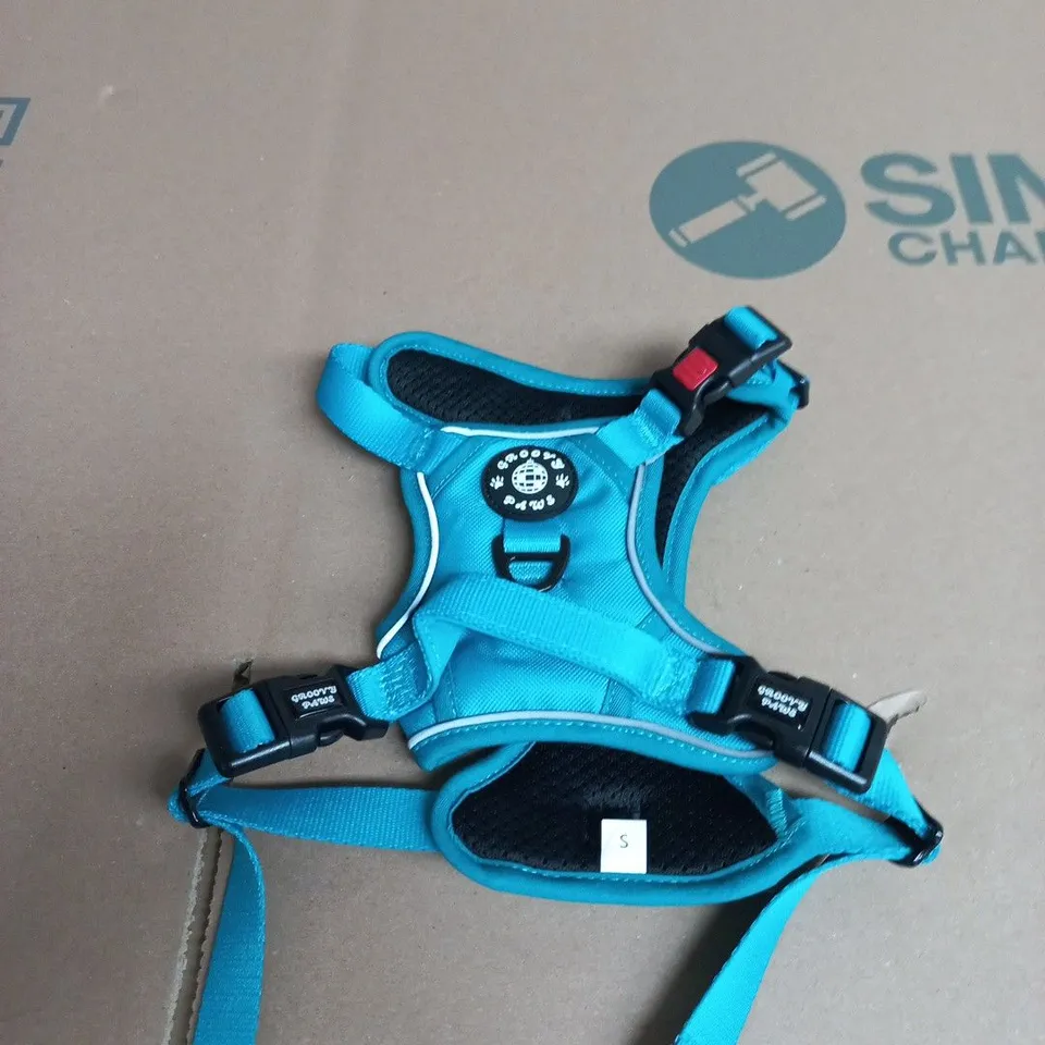 GROOVY PAWS TURQUOISE ADJUSTABLE PET HARNESS – SIZE S