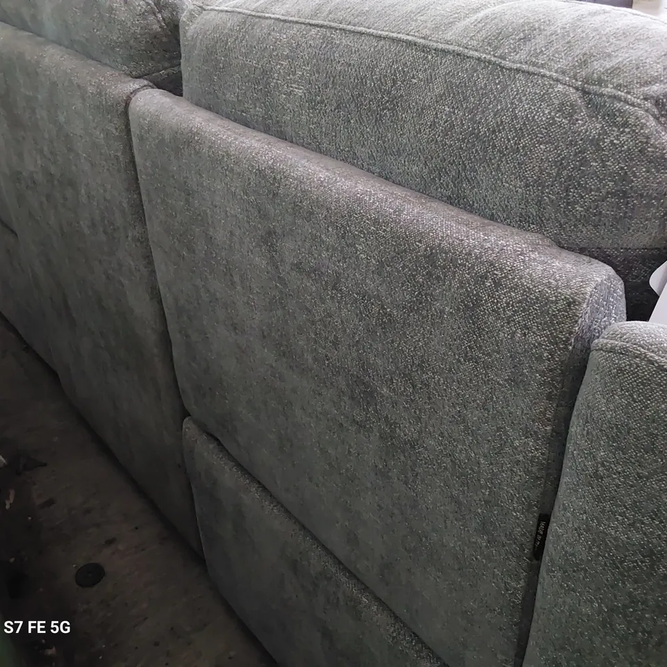 QUALITY ITALIAN DESIGNER PARMA POWER RECLINING THREE SEATER SOFA GREY FABRIC 