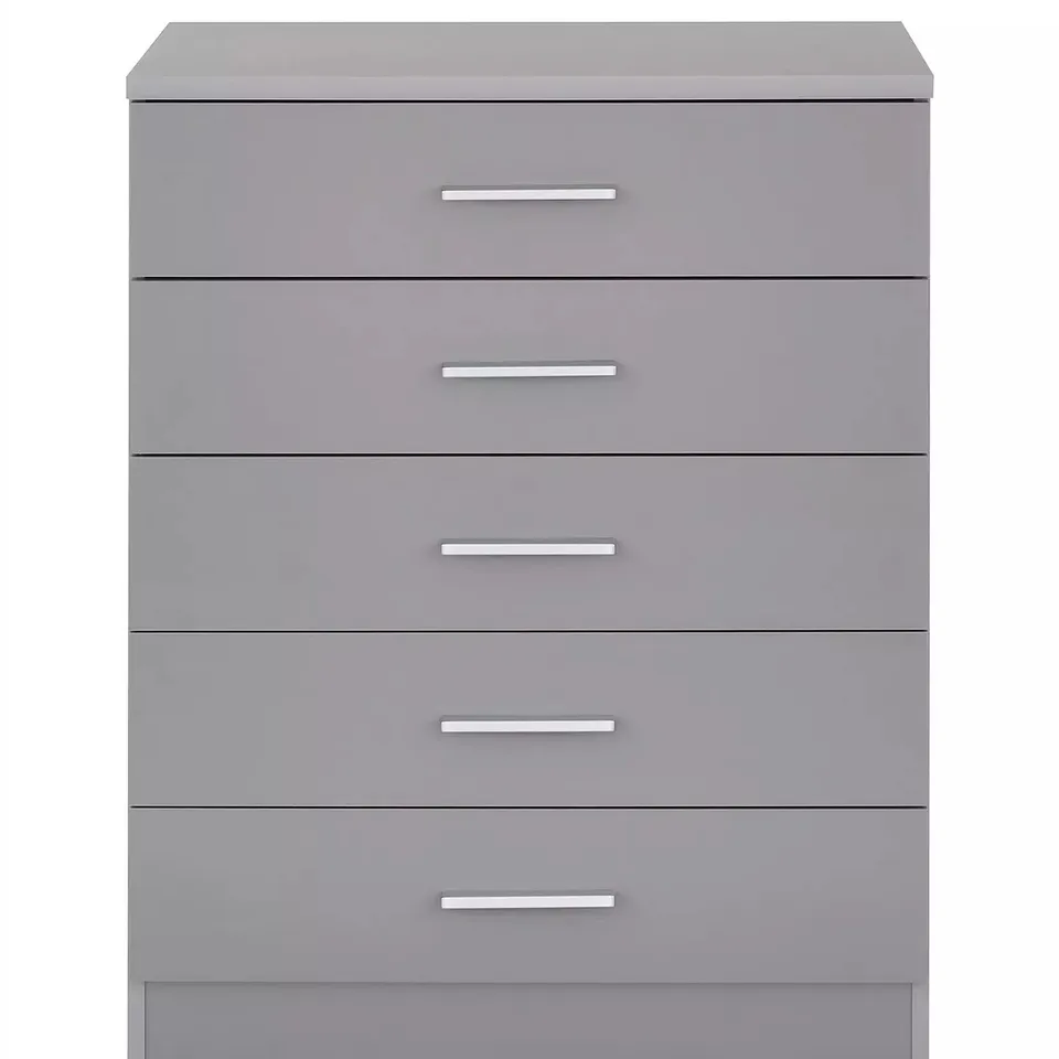 BOXED PANAMA 5 DRAWER CHEST - GREY (1 BOX) RRP £139