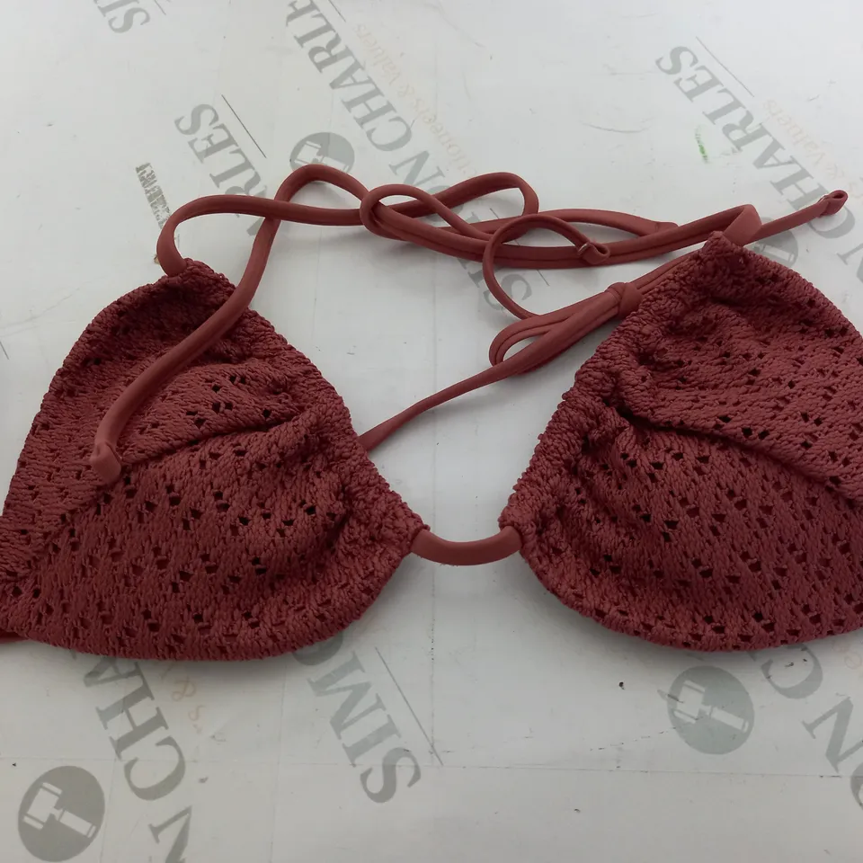 HOLLISTER BIKINI TOP IN MAROON - XSMALL