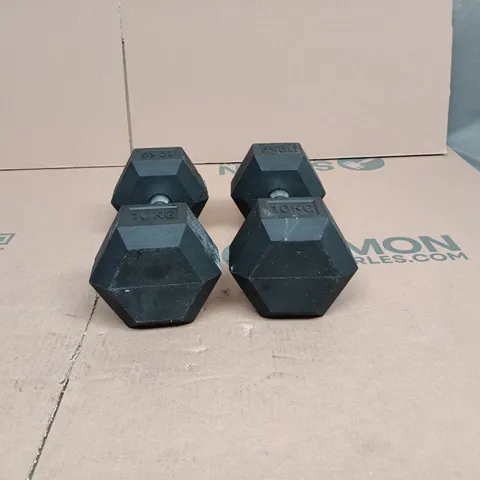 2 X 10KG DUMBBELLS BLACK/SILVER