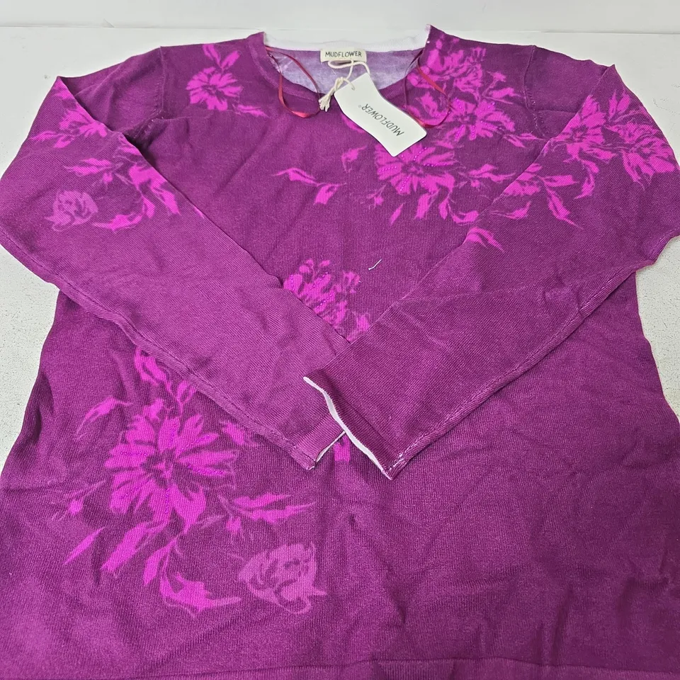 MUDFLOWER CREW NECK JUMPER, PURPLE - SIZE 10